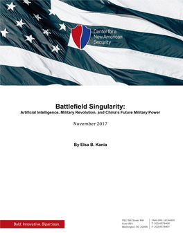 Battlefield Singularity: Artificial Intelligence, Military Revolution, and China’S Future Military Power