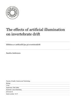 The Effects of Artificial Illumination on Invertebrate Drift