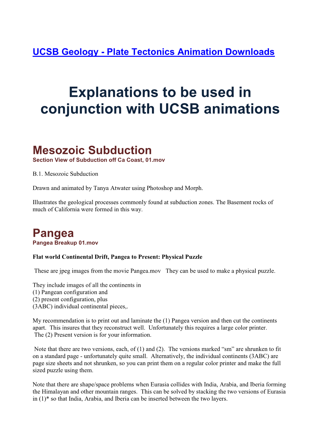 E Xplanationfor UCSBA Nimations