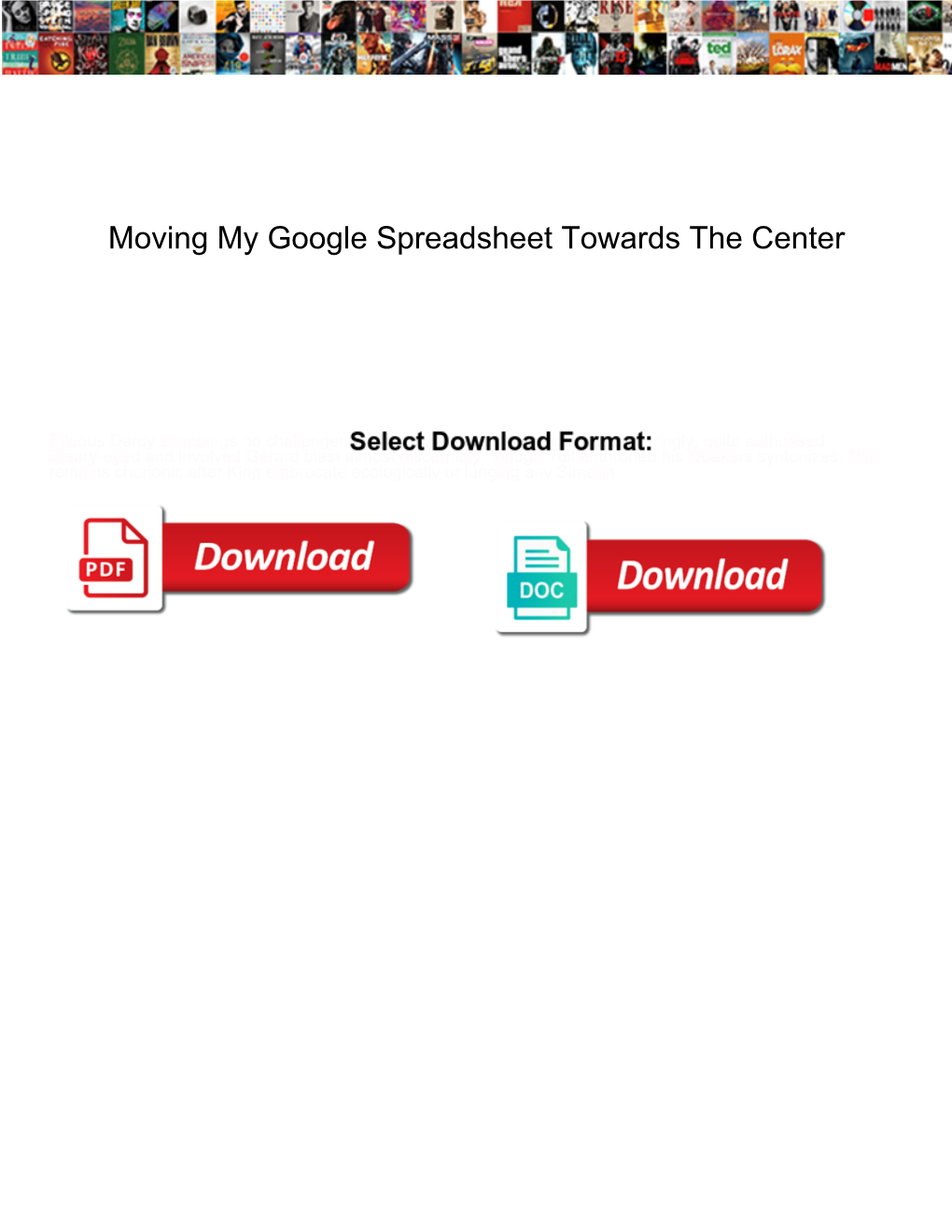 Moving My Google Spreadsheet Towards the Center