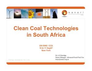 Clean Coal Technologies in South Africa