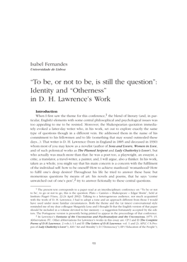 “Otherness” in DH Lawrence's Work