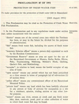 Proclamation 45 of 1951