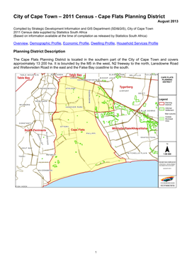 2011 Census - Cape Flats Planning District August 2013