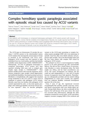 Complex Hereditary Spastic Paraplegia Associated with Episodic