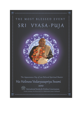 The Meaning of Sri Vyasa Puja