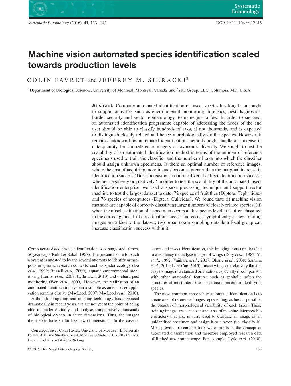 Machine Vision Automated Species Identification Scaled Towards