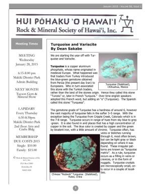 Turquoise and Variscite by Dean Sakabe MEETING Wednesday