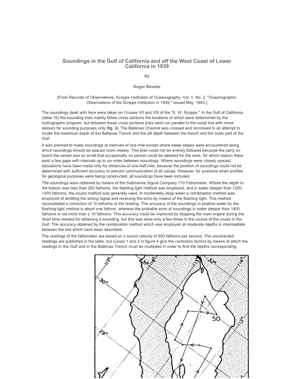 Soundings in the Gulf of California and Off the West Coast of Lower California in 1939