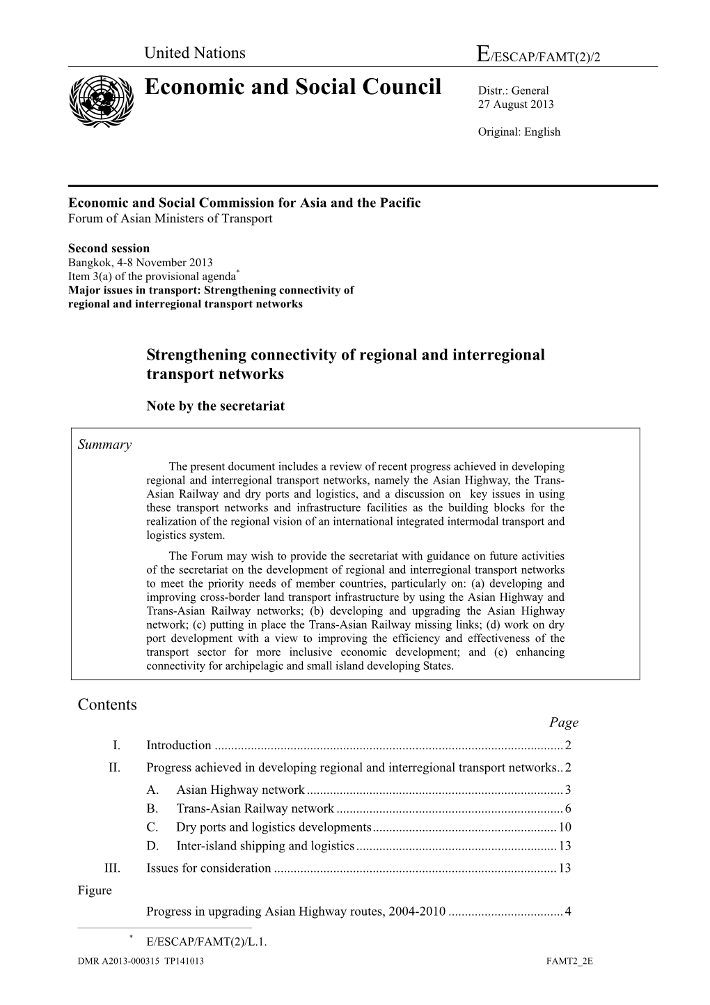 Strengthening Connectivity of Regional and Interregional Transport Networks