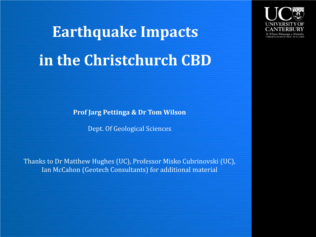 Earthquake Impacts in the Christchurch CBD