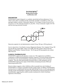 DANOCRINE Brand of DANAZOL CAPSULES, USP