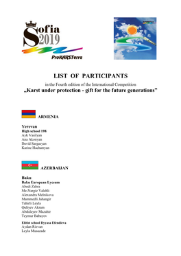 List of Participants