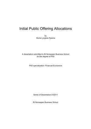 Initial Public Offering Allocations