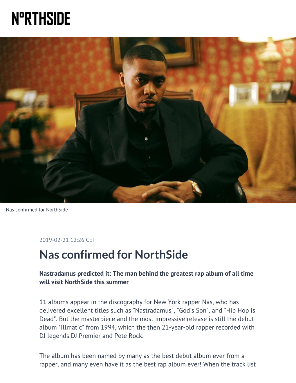 Nas Confirmed for Northside