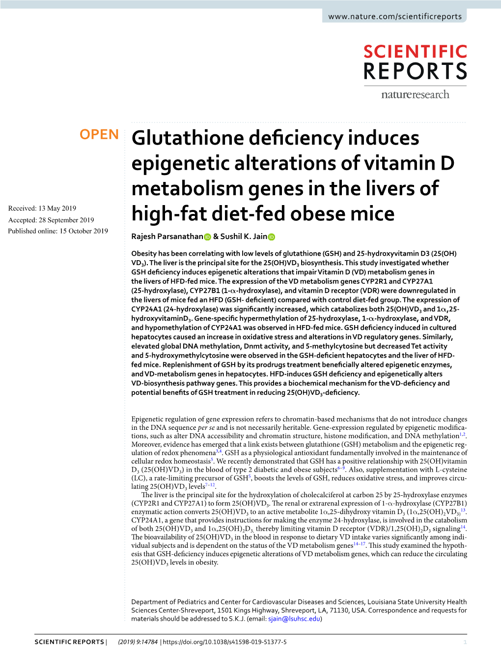 Glutathione Deficiency Induces Epigenetic Alterations of Vitamin D