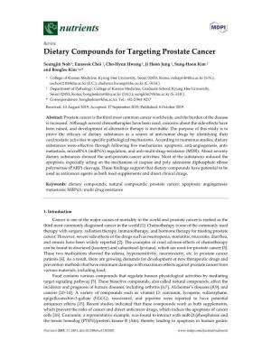Dietary Compounds for Targeting Prostate Cancer