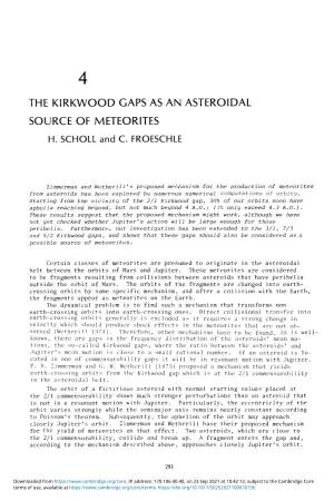The Kirkwood Gaps As an Asteroidal Source of Meteorites H