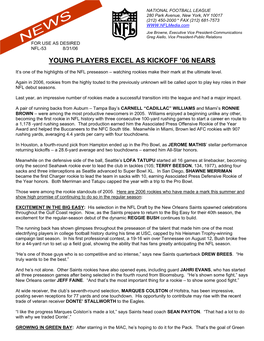 Young Players Excel As Kickoff '06 Nears