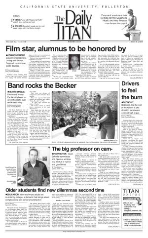 Film Star, Alumnus to Be Honored By