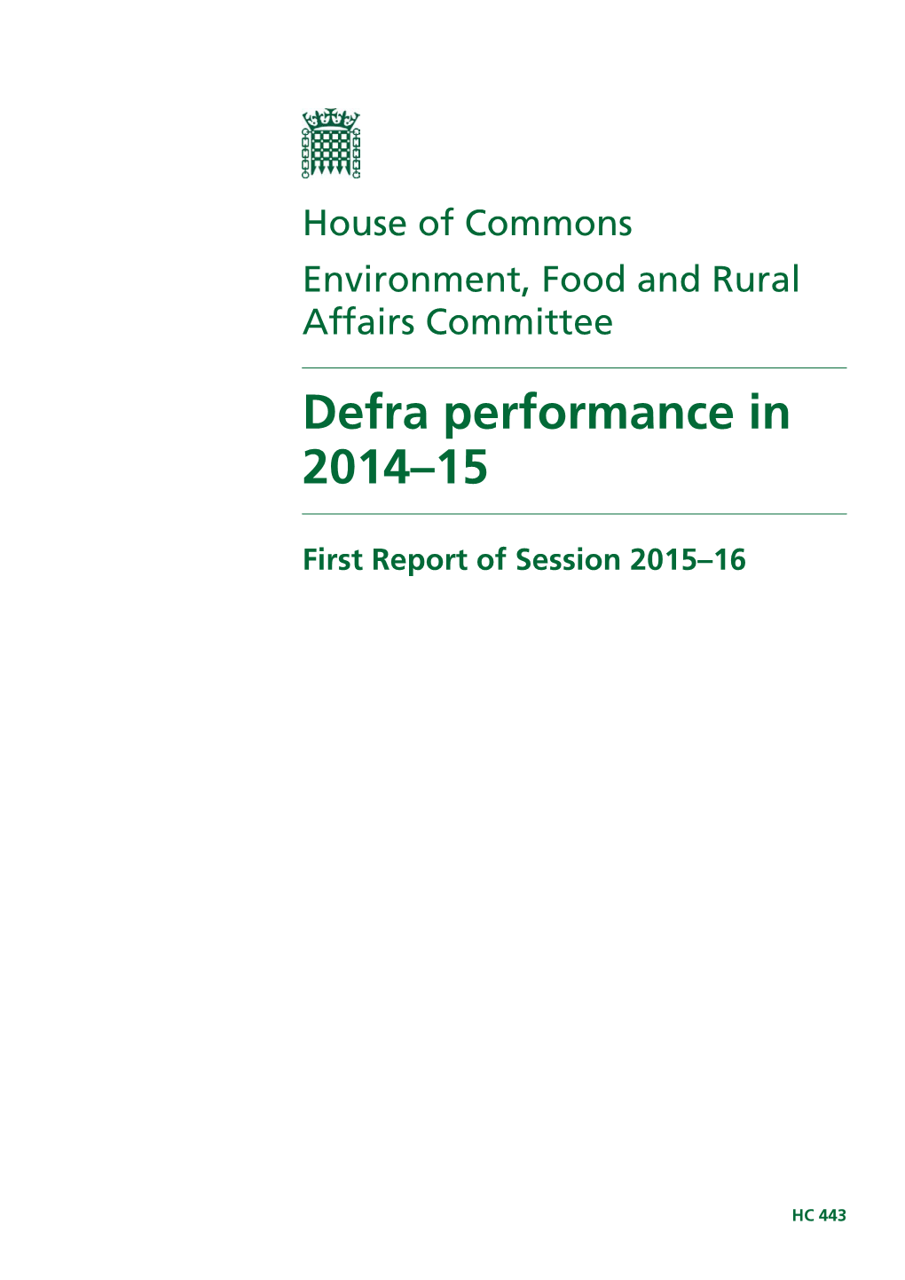 Defra Performance in 2014-15