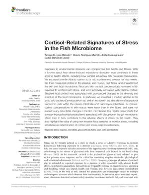 Cortisol-Related Signatures of Stress in the Fish Microbiome