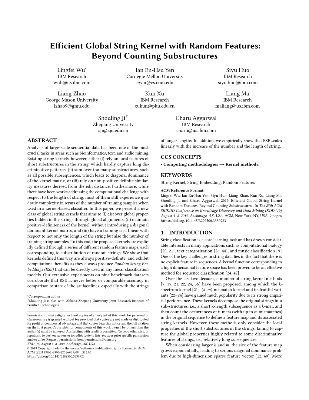 Efficient Global String Kernel with Random Features: Beyond Counting Substructures