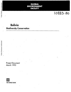 Bolivia Biodiversity Conservation Projzct (Bcp)