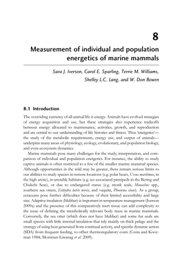 Measurement of Individual and Population Energetics of Marine Mammals