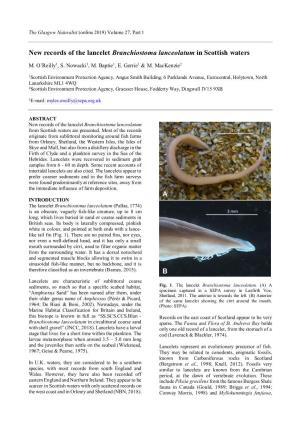 New Records of the Lancelet Branchiostoma Lanceolatum in Scottish Waters
