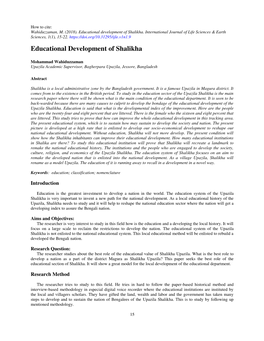 Educational Development of Shalikha