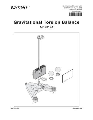Gravitational Torsion Balance Manual Is Copyrighted and All Rights Reserved