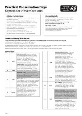 Practical Conservation Days September-November 2019