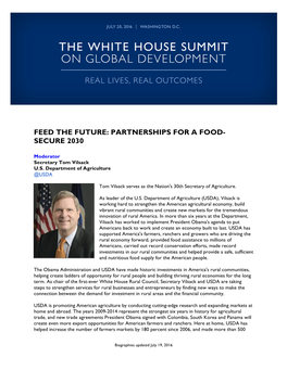 Partnerships for a Food- Secure 2030