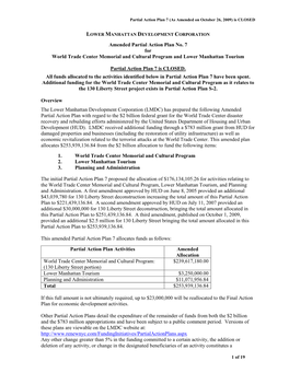 Amended Partial Action Plan 007 Approved by HUD July 11, 2007