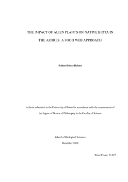 The Impact of Alien Plants on Native Biota in the Azores: A