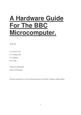 A Hardware Guide for the BBC Microcomputer