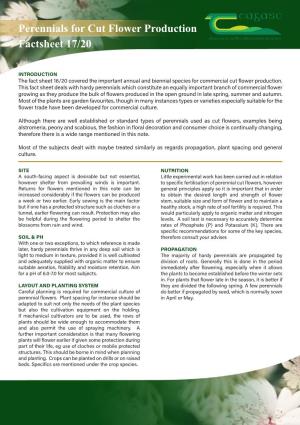 Perennials for Cut Flower Production Factsheet 17/20