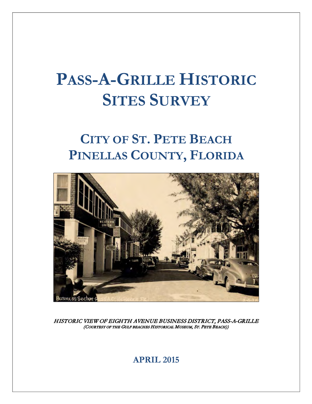 Pass-A-Grille Historic Sites Survey