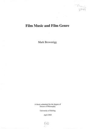 Film Music and Film Genre
