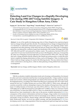 A Case Study in Hangzhou Urban Area, China