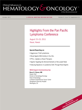 Highlights from the Pan Pacific Lymphoma Conference
