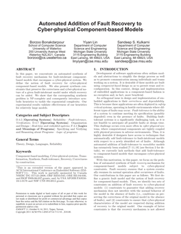 Automated Addition of Fault Recovery to Cyber-Physical Component-Based Models∗