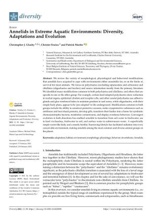 Annelids in Extreme Aquatic Environments: Diversity, Adaptations and Evolution