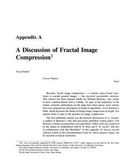 A Discussion of Fractal Image Compression 1