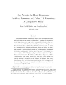 Bad News in the Great Depression, the Great Recession, and Other US