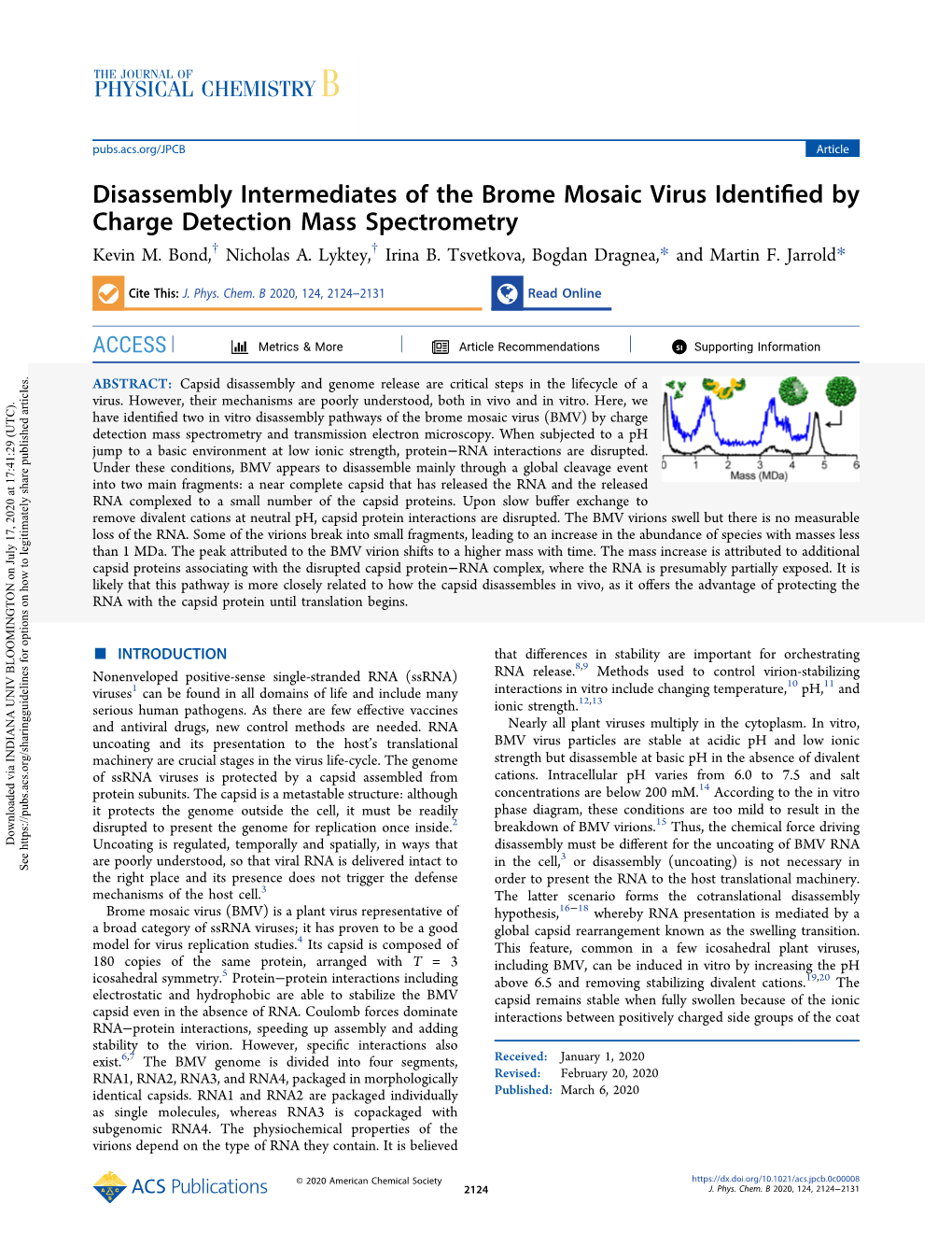 Disassembly Intermediates of the Brome Mosaic Virus Identified By