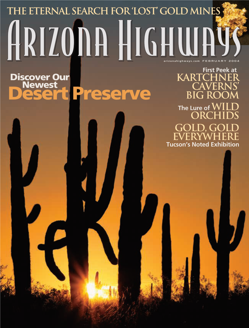 Desert Preserve Big Room the Lure of Wild Orchids Gold, Gold Everywhere Tucson’S Noted Exhibition {Also Inside} FEBRUARY 2004