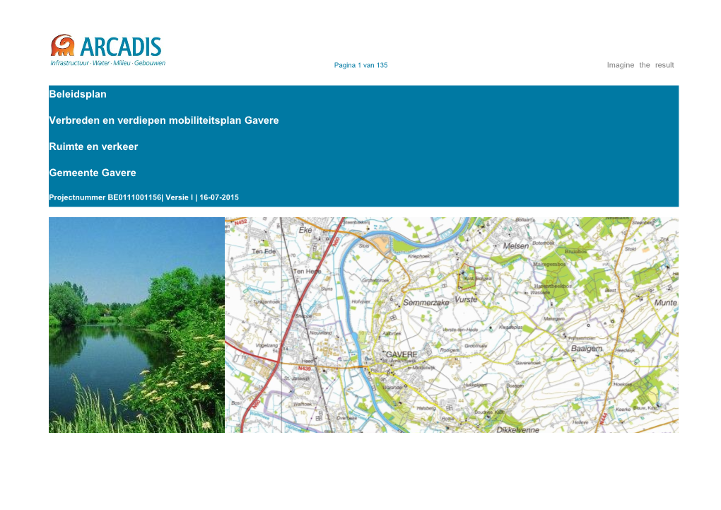 Beleidsplan Verbreden En Verdiepen Mobiliteitsplan Gavere Ruimte