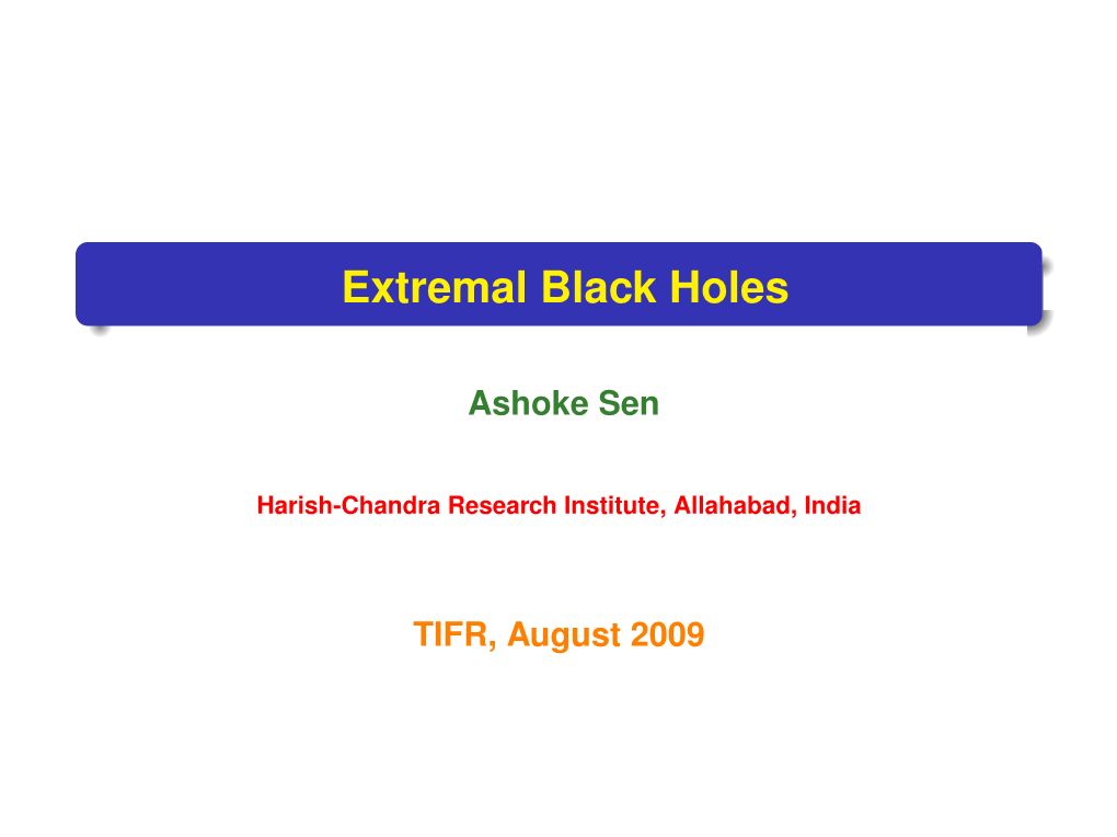 Extremal Black Holes